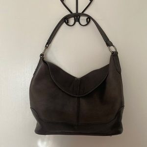 Dark Brown Leather Frye Shoulder Bag